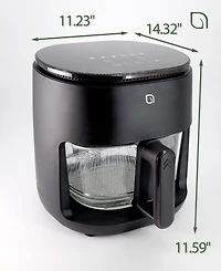 Willow Kitchen 5QT Digital Glass Air Fryer - Self-Cleaning, Digital Touch Screen, Healthier Frying, Watch Your Food Cook
