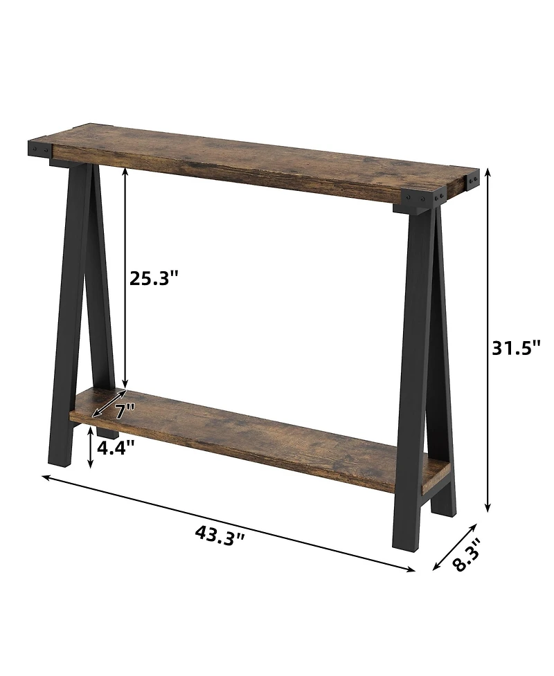 gaomon Farmhouse Console Table, 43.3" Entryway Table with Storage