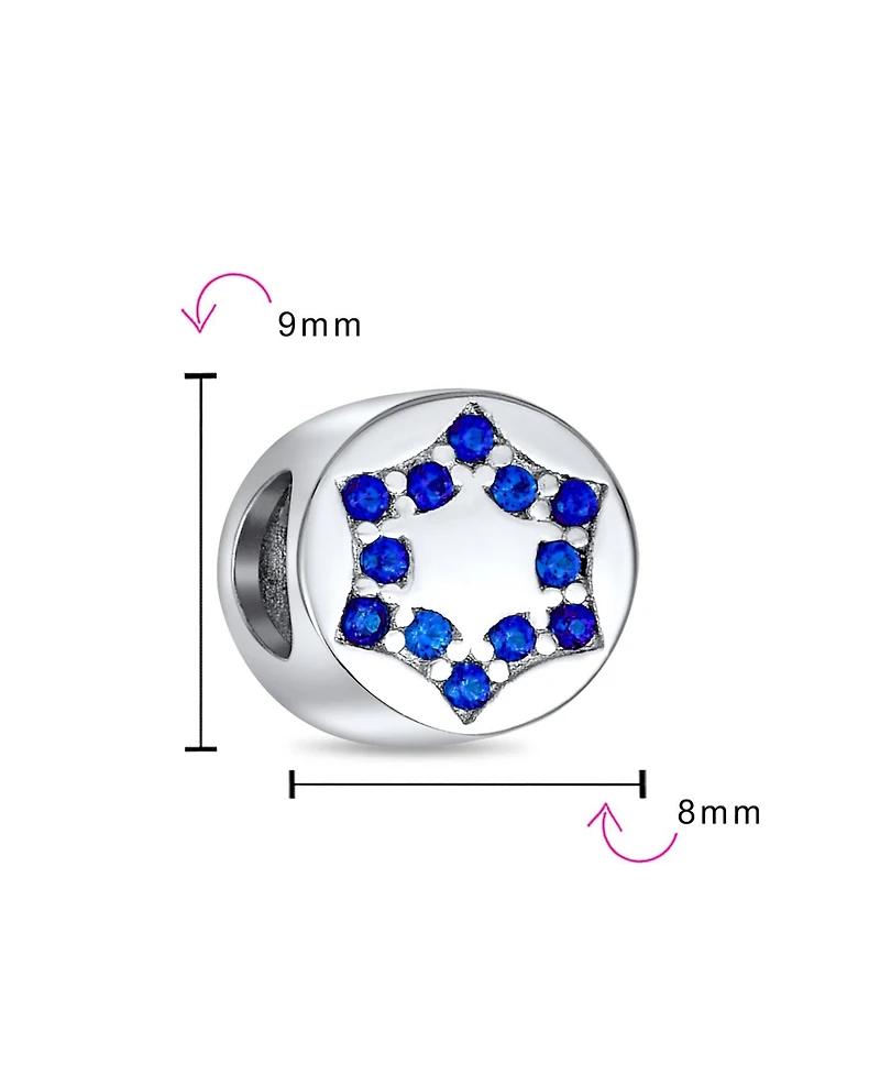 Bling Jewelry Hanukkah Blue Cz Star of David Charm Bead Bracelets