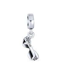 Bling Jewelry Black Movie Star Sunglasses Glass Charm Bead Bracelets