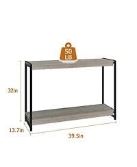 gaomon Console Table, 39.5 Inch Narrow Entryway Table with 2- Tiers Storage Shelves, Entrance Table