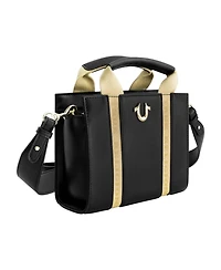 True Religion Licensed Faux Leather Mini Tote Bag with Branded Straps