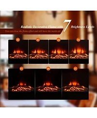 Sugift 18/22.5 Inch Electric Fireplace Insert with 7-Level Adjustable Flame Brightness-22.5 inches