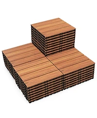 Costway Pcs Interlocking Deck Tiles Anti-slip Floor Tiles for Poolside All Weather