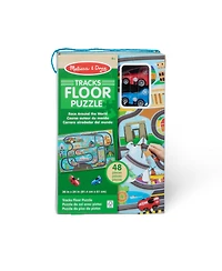 Melissa and Doug Race Track Floor Puzzle and Play Set