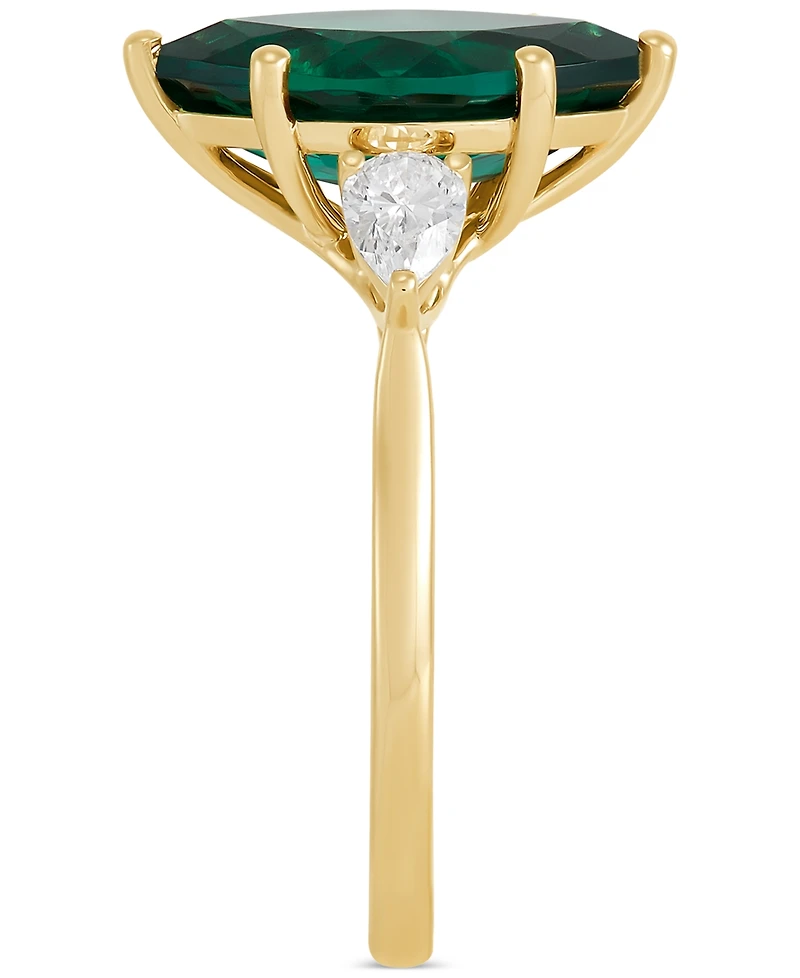 Grown With Love Lab Ruby (3-1/3 ct. t.w.) & Diamond (1/2 Marquise Ring 14k Gold (Also Emerald Sa
