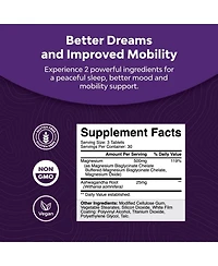 Nature's Craft Magnesium + Ashwagandha Tablets, Calming Magnesium Supplement for Mood Sleep and Relaxation, Nature's Craft, 90ct