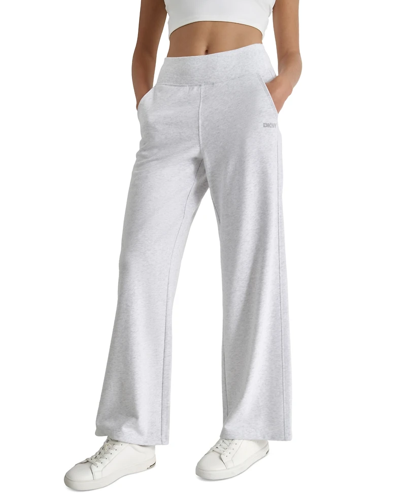Dkny Sport Women's Studded-Logo Wide-Leg Pants