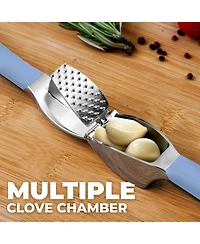 Garlic Press Comfort Grip with Peeler and Brush
