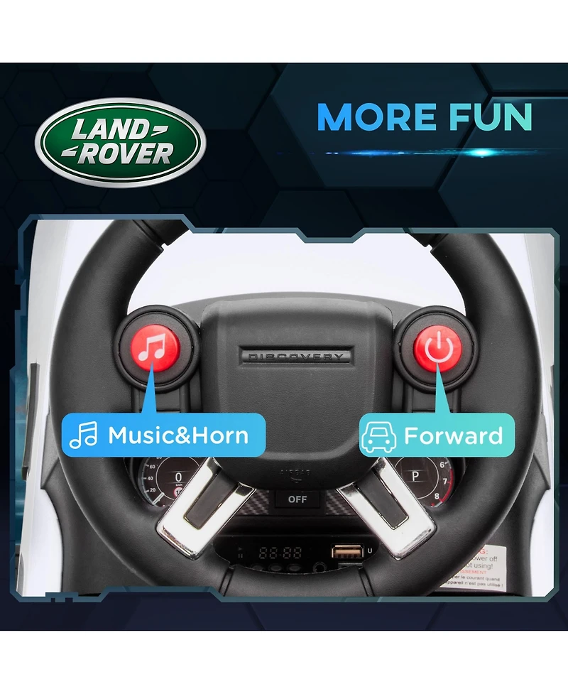 Qaba 2 in 1 Land Rover Licensed 6V Ride On Car, Sliding Car, Light