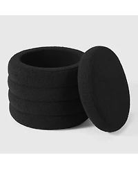 WestinTrends Mid-Century Modern Faux Sherpa Round Storage Ottoman