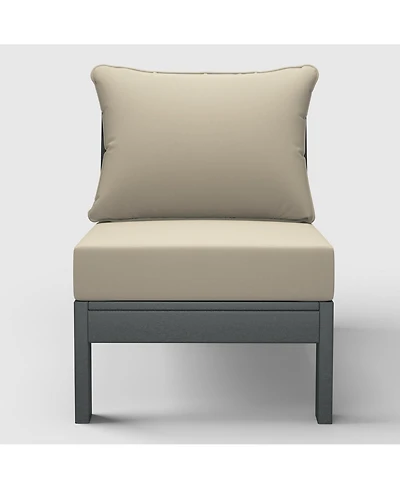 WestinTrends Outdoor Hdpe Deep Seating Modular Armless Patio Gray Chair with Cushions