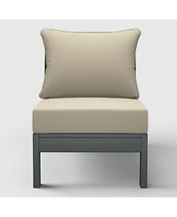WestinTrends Outdoor Hdpe Deep Seating Modular Armless Patio Gray Chair with Cushions