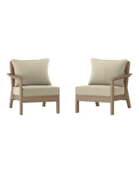 WestinTrends Outdoor Patio Hdpe Weathered Wood Loveseat Sofa with Cushions