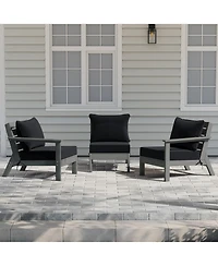 WestinTrends Outdoor Patio Hdpe Gray Sectional Sofa with Cushions