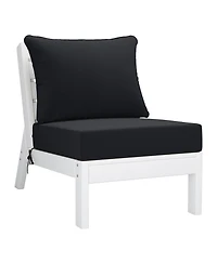 WestinTrends Outdoor Patio Hdpe White Sectional Sofa with Cushions