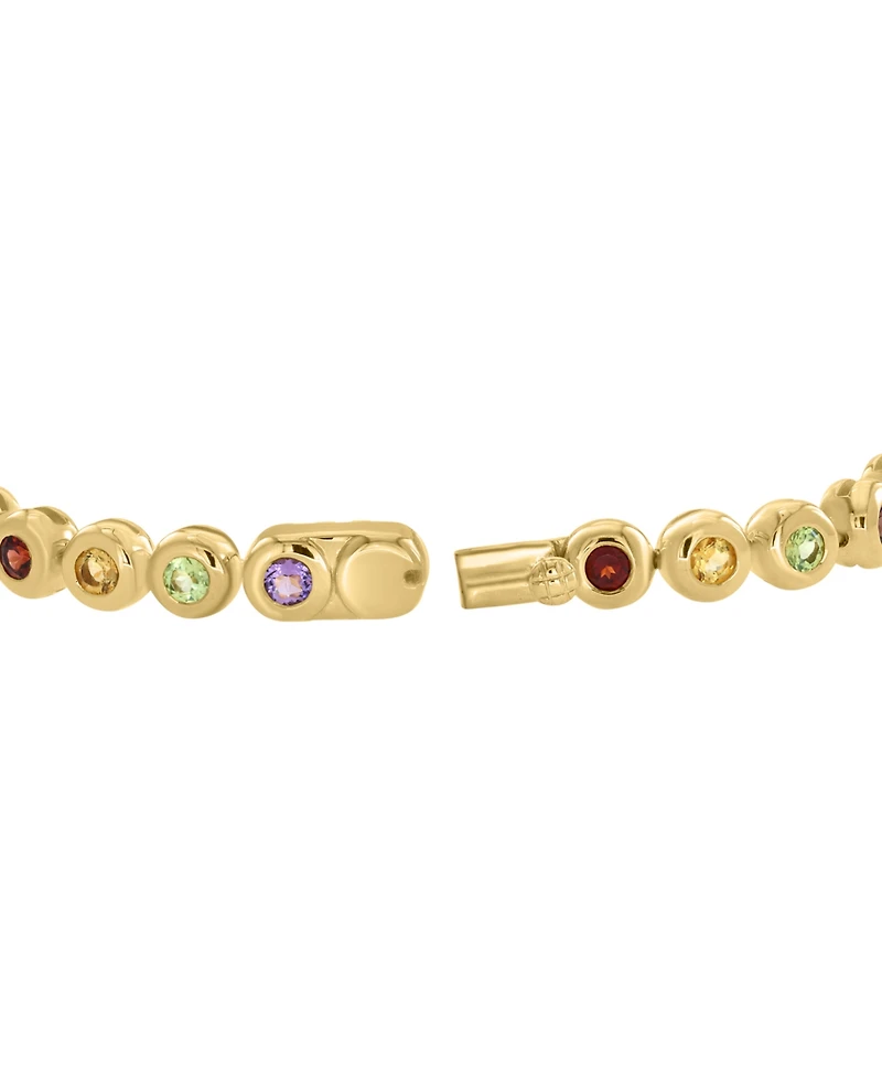 Effy Multi-Gemstone Bezel Tennis Bracelet (6-3/4 ct. t.w.) in Gold Over Silver
