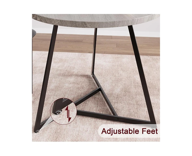 Round Dining Table Set for 2,Kitchen Chairs of 2, Small Room with 2 Upholstered Chairs, Dinette Place,Apartment,