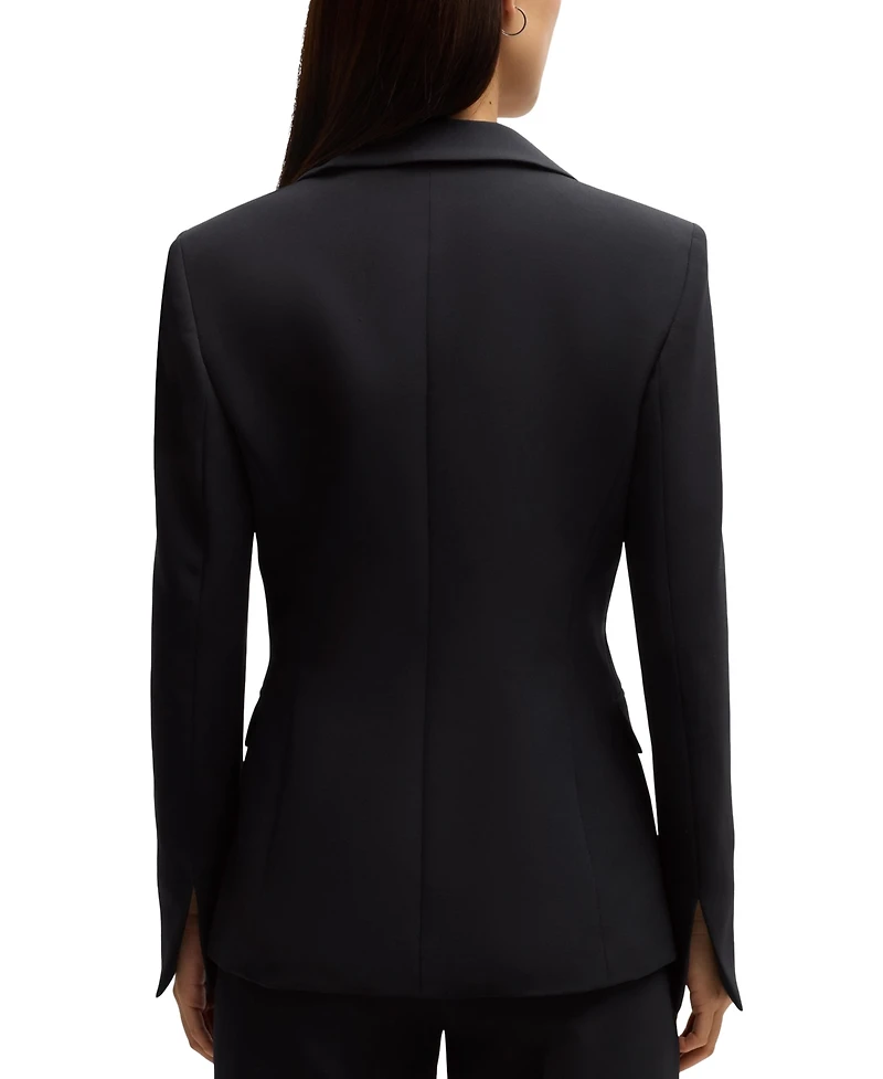 Boss by Hugo Boss Women's Double-Breasted Closure Slim-Fit Jacket