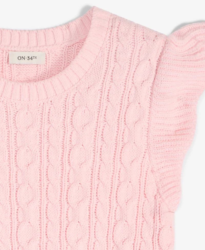 On 34th Women's Cable-Knit Flutter-Sleeve Sweater, Exclusively at Macy's
