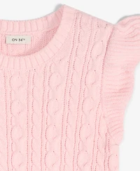 On 34th Women's Cable-Knit Flutter-Sleeve Sweater, Exclusively at Macy's