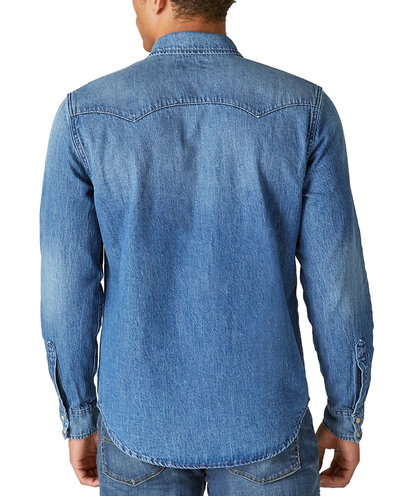 Lucky Brand Men's Sawtooth Denim Western Shirt