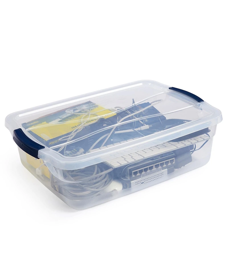 Rubbermaid Cleverstore 16 Quart Plastic Storage Tote Container w/ Lid (12 Pack)