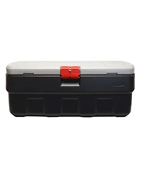 Rubbermaid 48 Gallon Black Action Packer Lockable Latch Storage Box Tote, Single