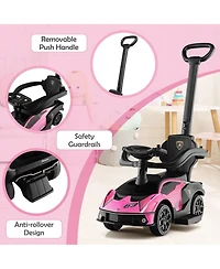 Gymax 3-in-1 Licensed Lamborghini Ride on Push Car Stroller Sliding Car w/ Sound