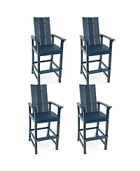Tall Adirondack Chair Outdoor Bar Stool with Ergonomic Backrest for Backyard