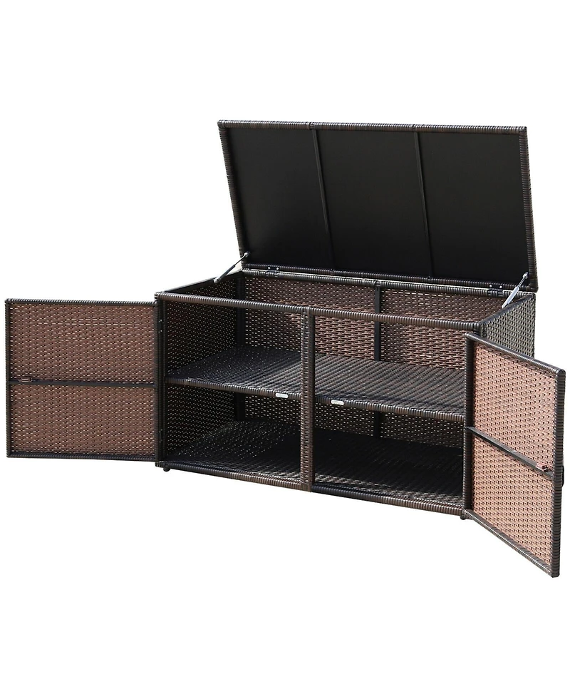 Gouun 88 Gallon Garden Patio Rattan Storage Container Box