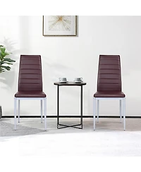 Gouun 4 pcs Pvc Leather Dining Side Chairs Elegant Design