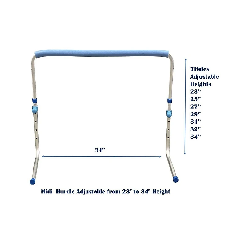 Amber Track and Field Self Return Aluminum Hurdle Midi Adjustable from 23" to 34" (Set of 3)