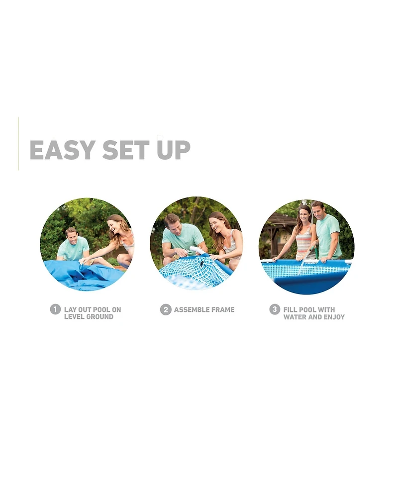 Intex 12' x 30" Metal Frame Above Ground Swimming Pool with Filter and Cover