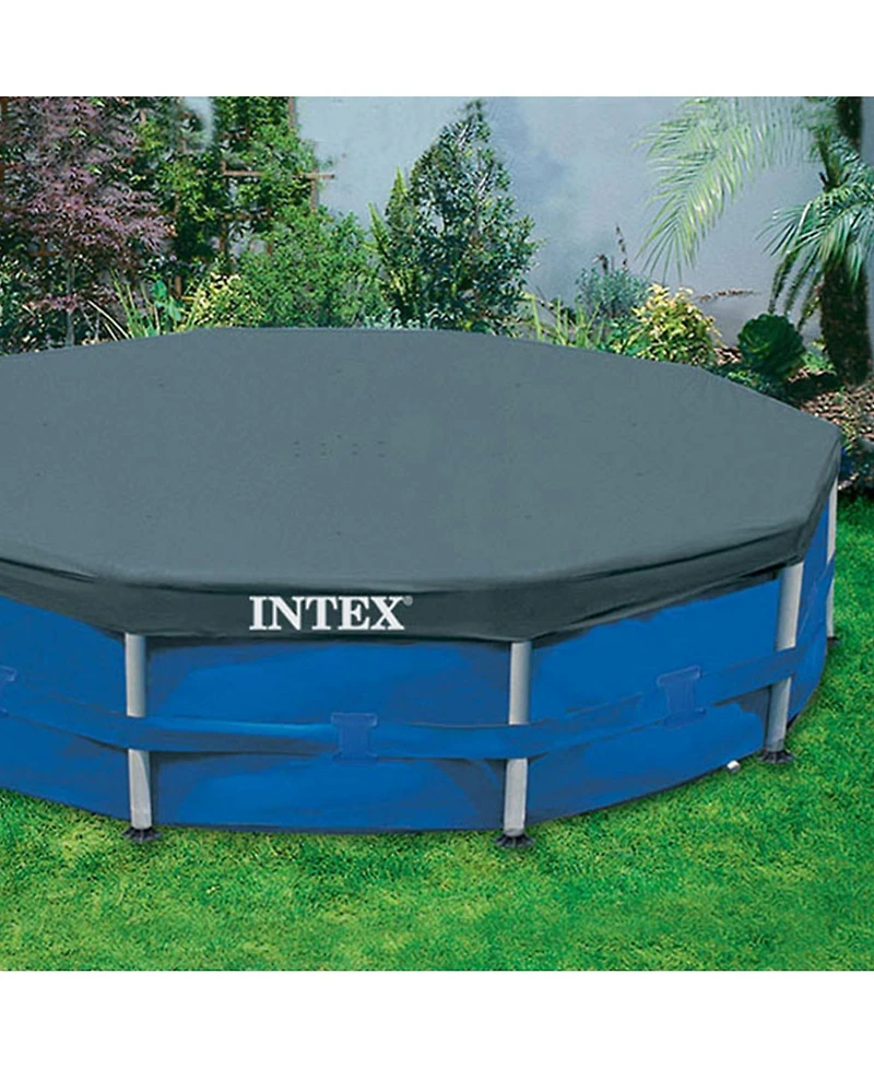 Intex Metal Frame 10' x 30" Outdoor Swimming Pool with Filter Pump and Cover