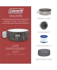 Coleman Napa AirJet Round Inflatable Hot Tub with EnergySense Cover, Brown