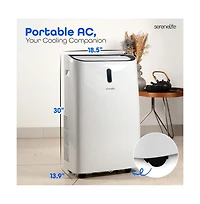 SereneLife Portable Air Conditioner, 12000 Btu, Dehumidifier & Fan Modes