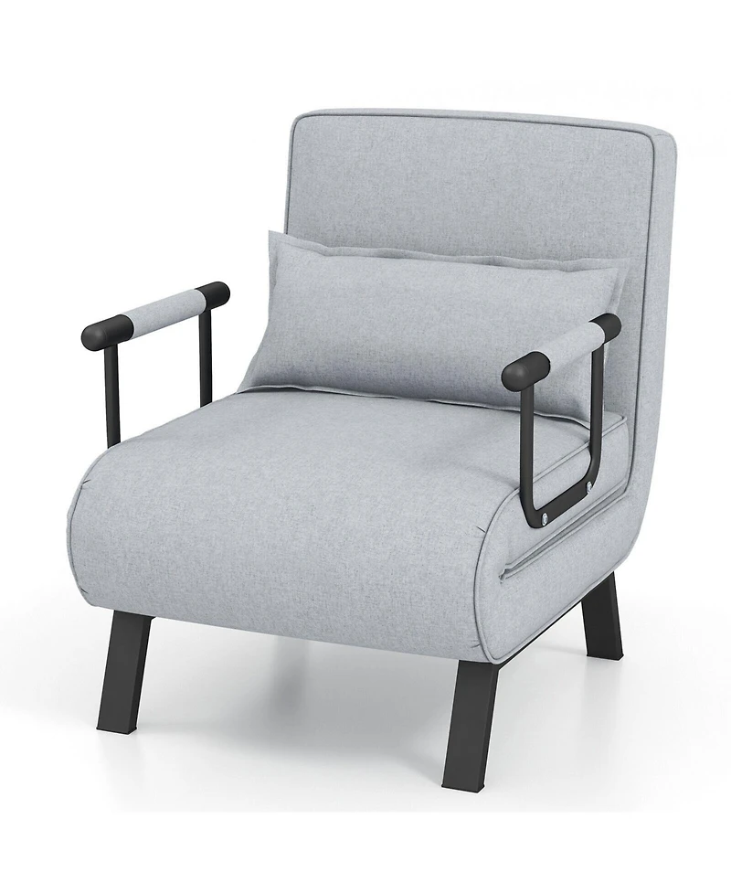 Gouun Folding 6 Position Convertible Sleeper Bed Armchair Lounge Couch with Pillow