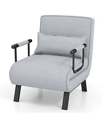 Gouun Folding 6 Position Convertible Sleeper Bed Armchair Lounge Couch with Pillow