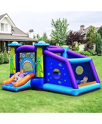 Gouun Castle Jumping Bouncer with Water Slide and 550W Blower