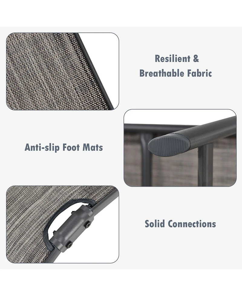 Gouun Patio Foldable Chaise Lounge Chair with Backrest and Footrest