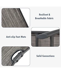 Gouun Patio Foldable Chaise Lounge Chair with Backrest and Footrest