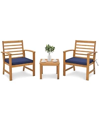 Gouun 3 Pieces Outdoor Furniture Set with Soft Seat Cushions