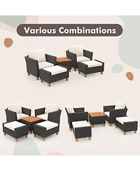 5 Pieces Patio Furniture Set with Loveseat and Armchairs for Porch