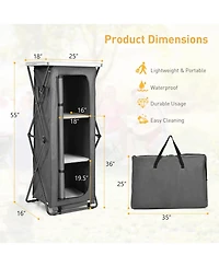 Gouun Folding Camping Storage Cabinet with 3 Shelves and Carry Bag-xl