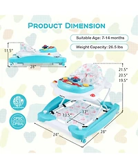 Gouun 6 in 1 Foldable Baby Walker with Adjustable Height