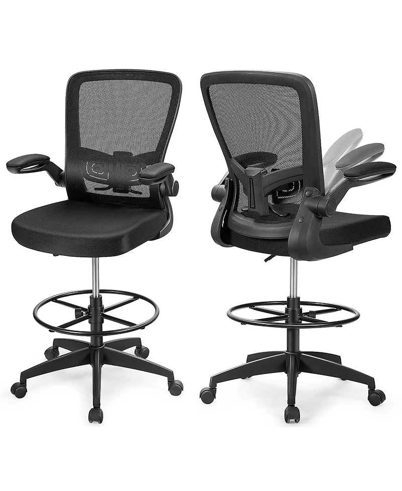 Gouun Height Adjustable Drafting Chair with Flip Up Arms