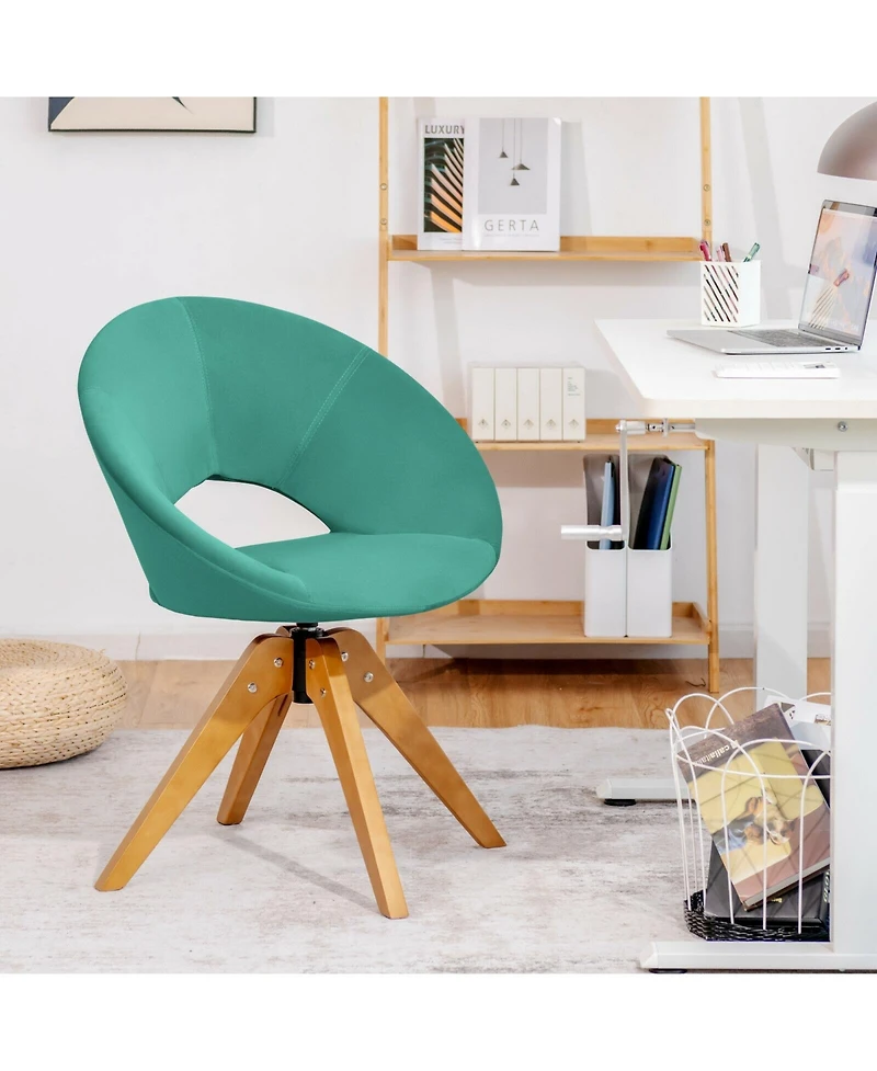 Gouun Swivel Accent Chair with Oversized Upholstered Seat for Home Office