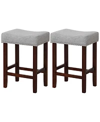 Gouun Set of 2 25 Inch Bar Stool with Curved Seat Cushions