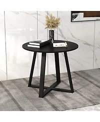 Gouun 36 Inch Mid-Century Round Dining Table with Pedestal Base for Dining Room